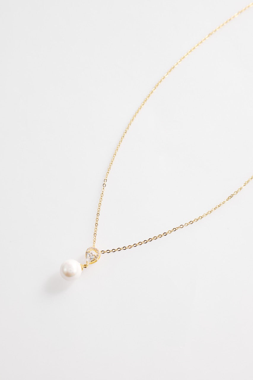 Gold-Plated Hanging Pearl Necklace for Women