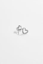Silver-Plated heart Shaped Earring With CZ for Women