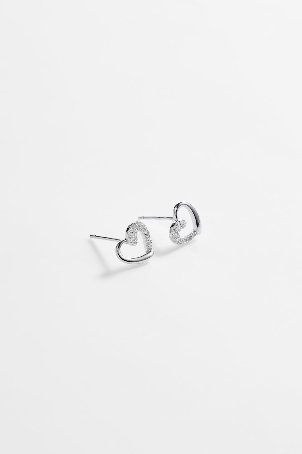 Silver-Plated heart Shaped Earring With CZ for Women