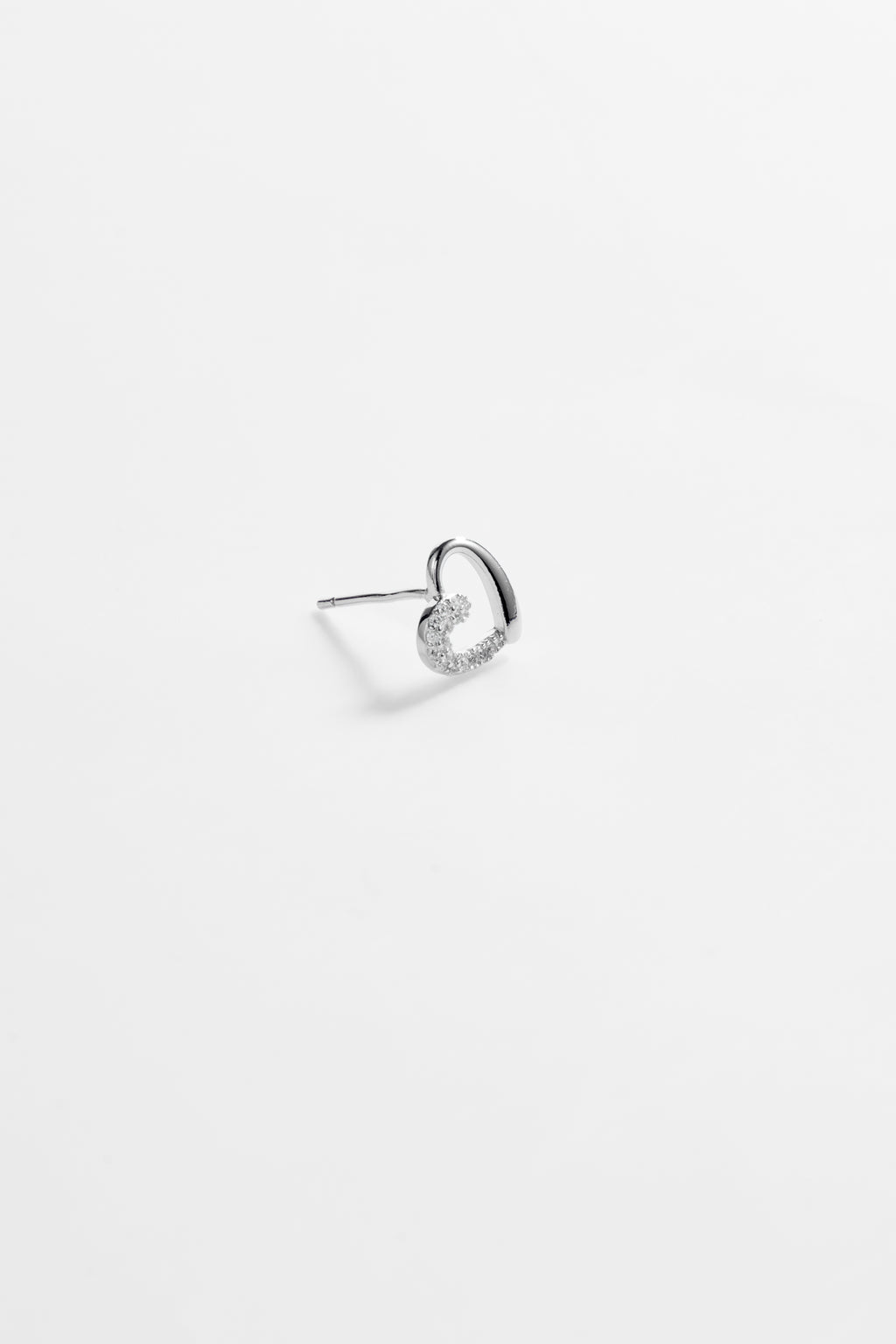 Silver-Plated heart Shaped Earring With CZ for Women