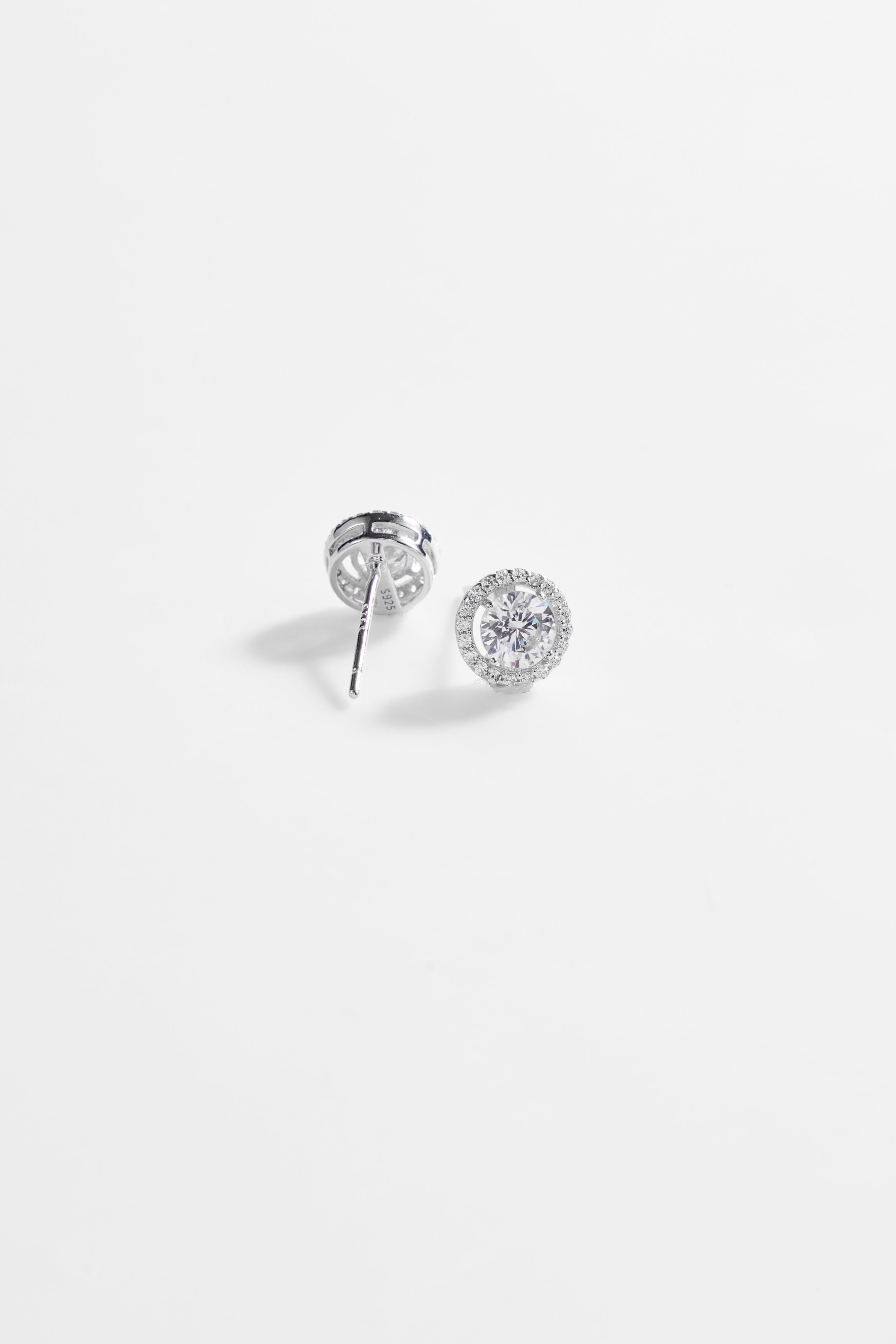 Silver-Plated Round Earrings with CZ accent for Women