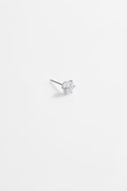 Silver-Plated Earrings with single Large CZ for Women