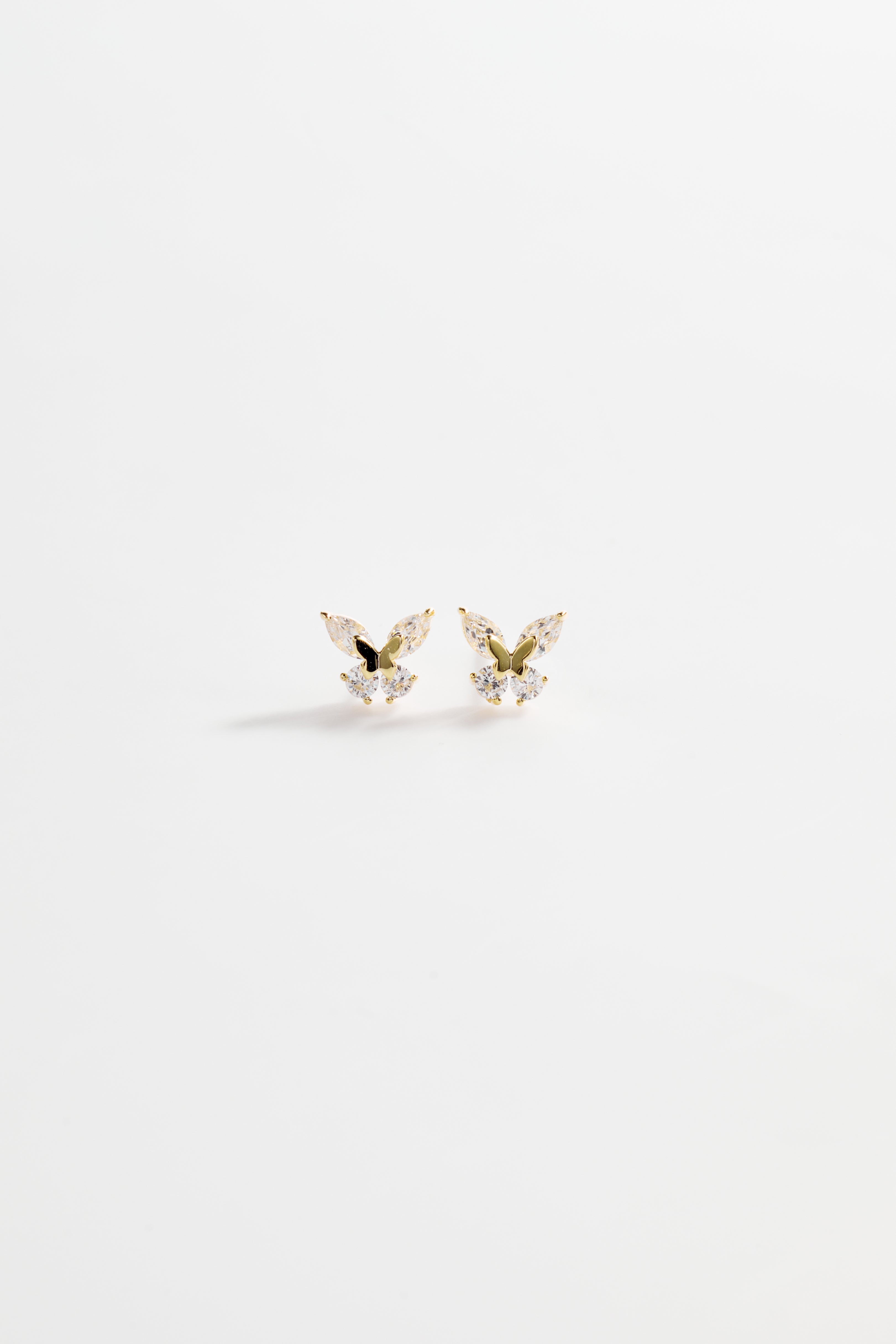 Gold-Plated beautiful butterfly and CZ accent Earrings for Women
