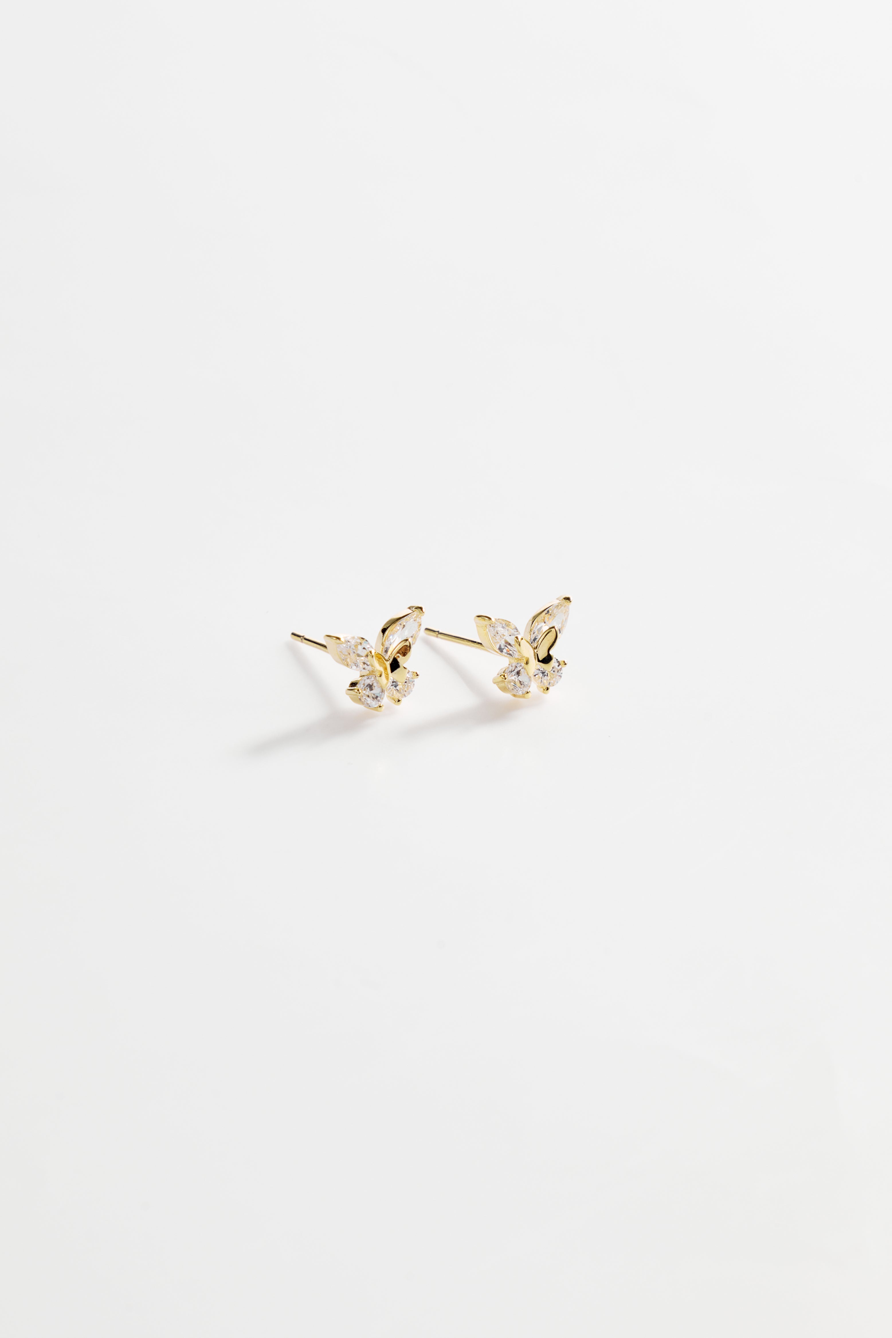 Gold-Plated beautiful butterfly and CZ accent Earrings for Women