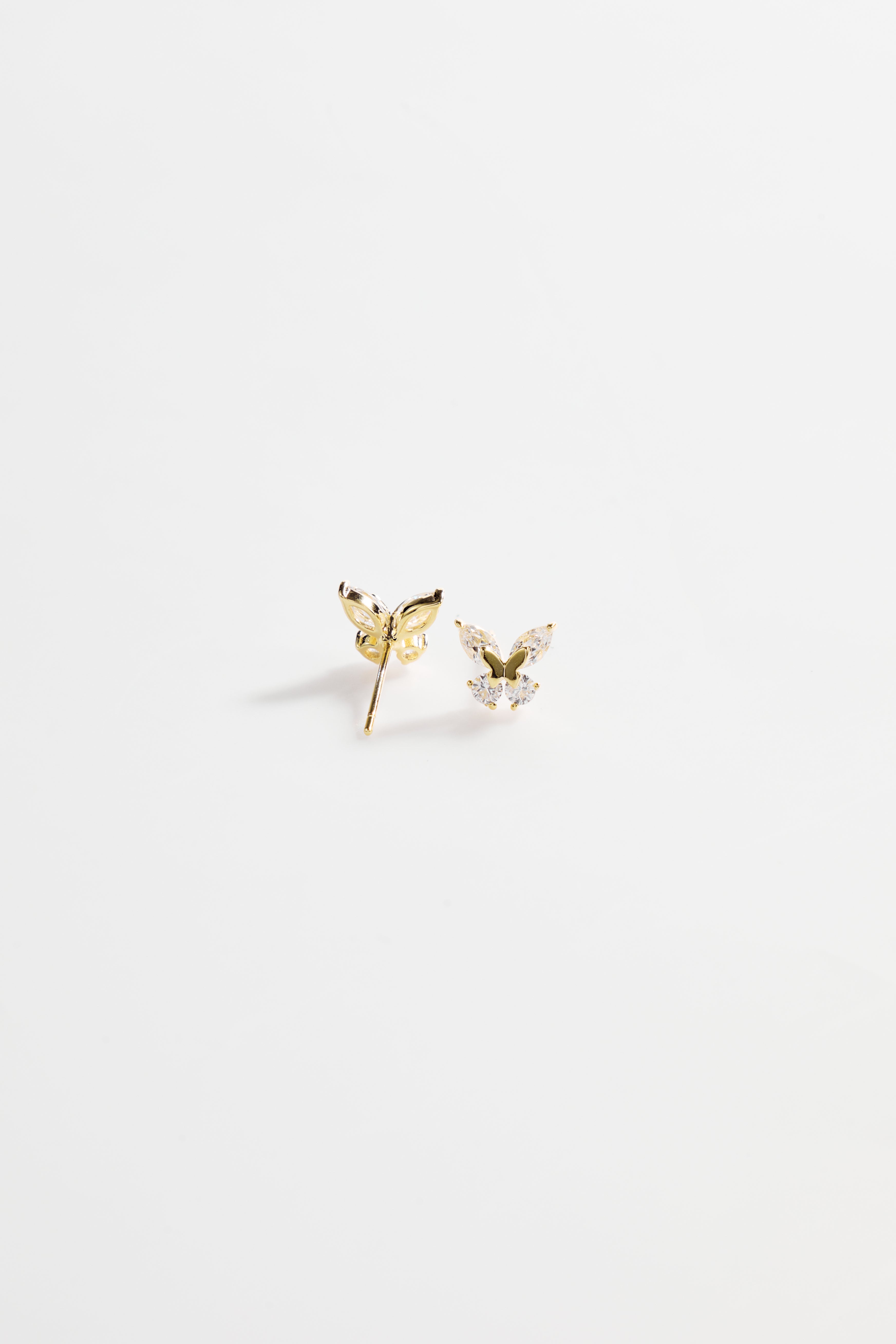 Gold-Plated beautiful butterfly and CZ accent Earrings for Women