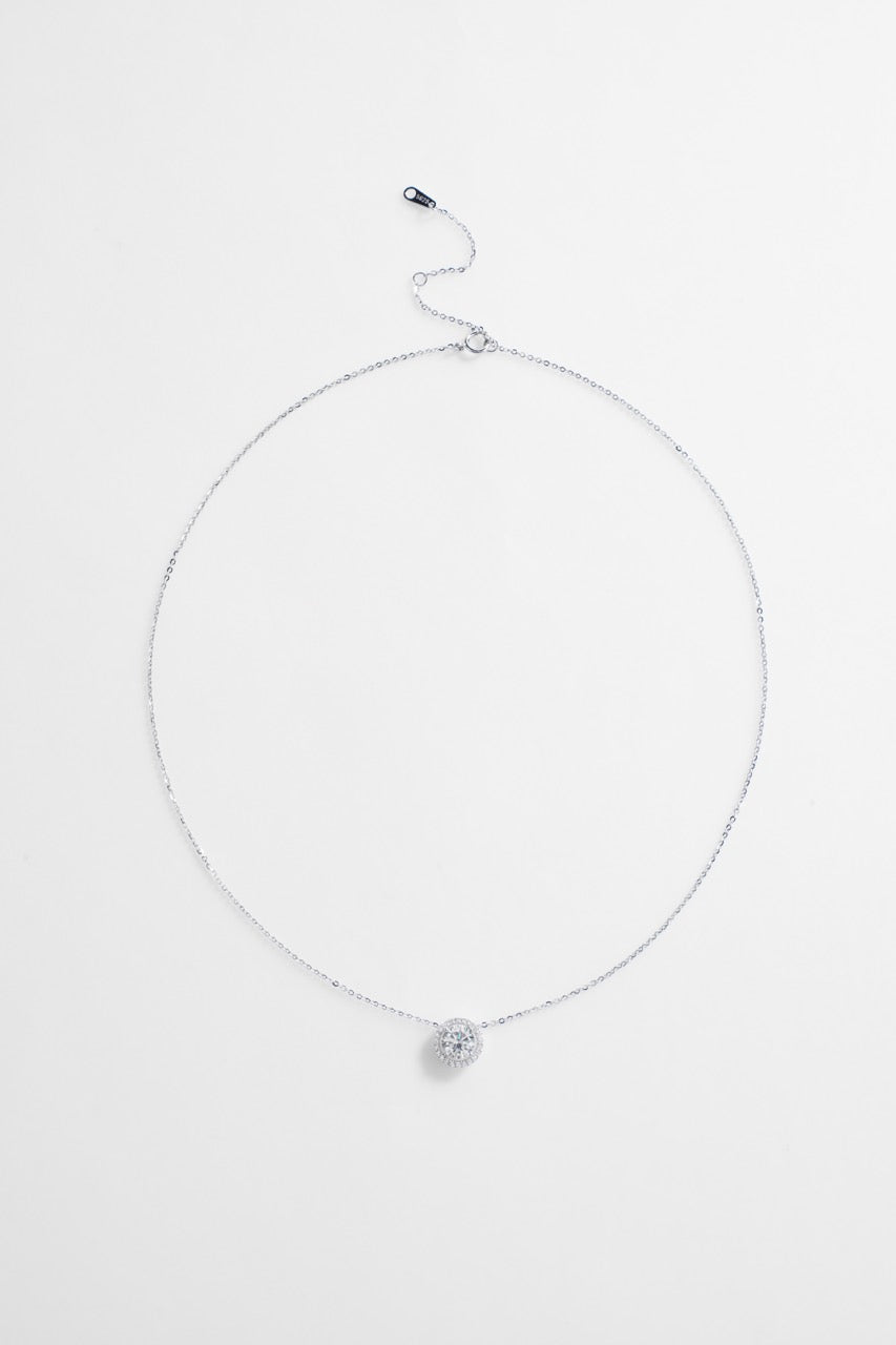 Silver-Plated Large CZ Pendant necklace for Women