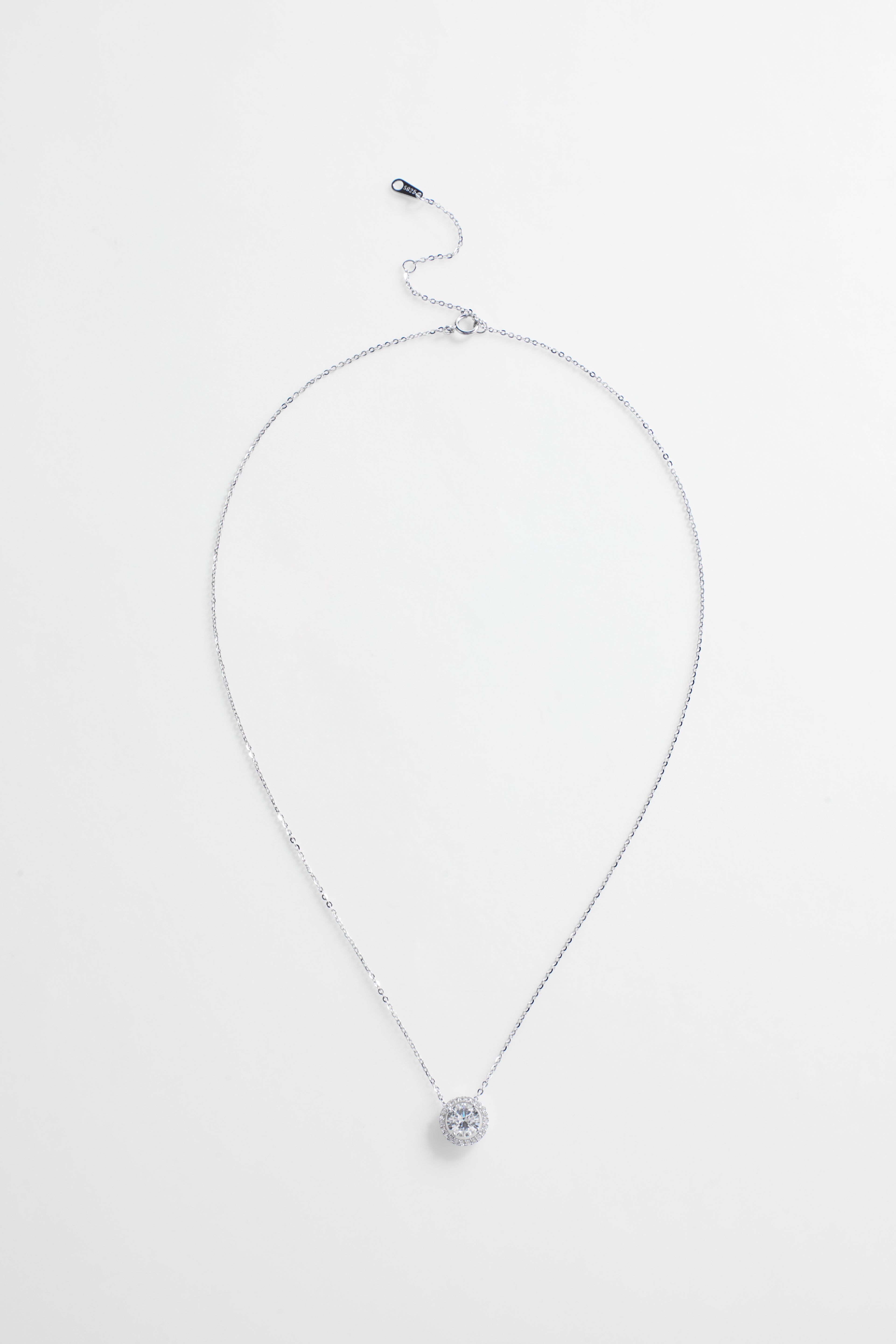 Silver-Plated Large CZ Pendant necklace for Women