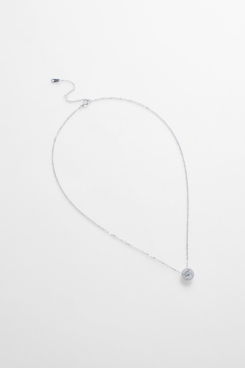 Silver-Plated Large CZ Pendant necklace for Women