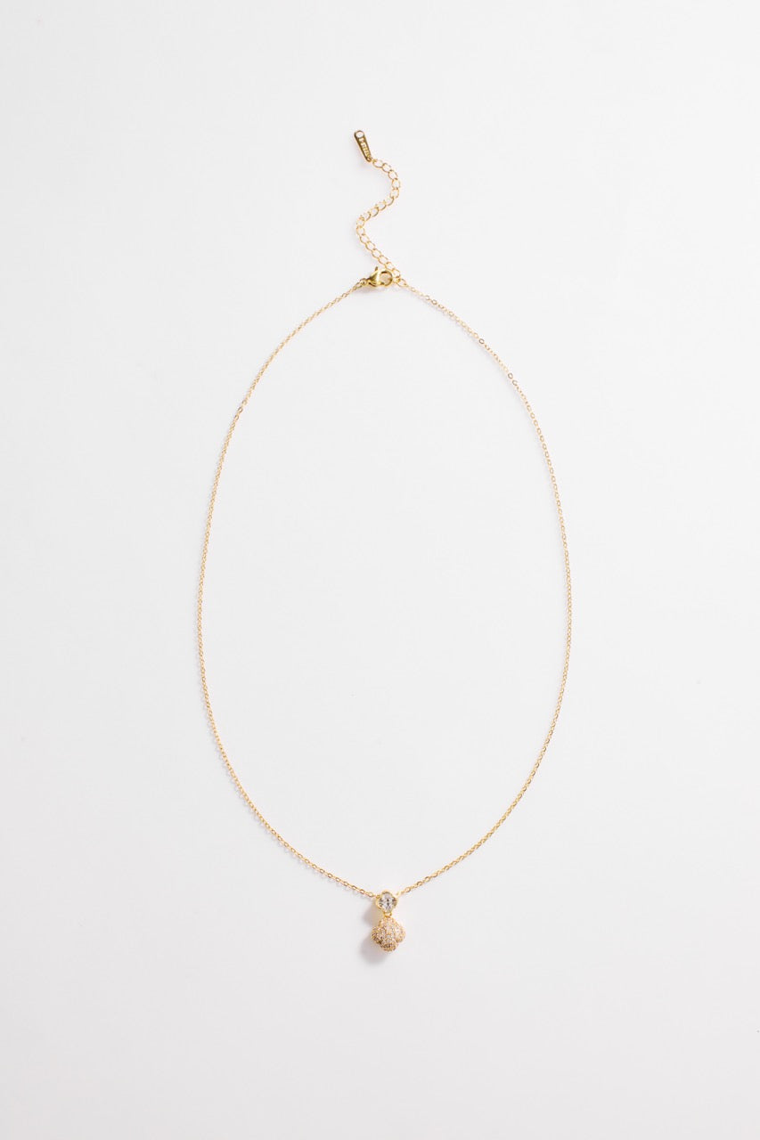 Gold-Plated Clover CZ Necklace & Earrings Set for Women