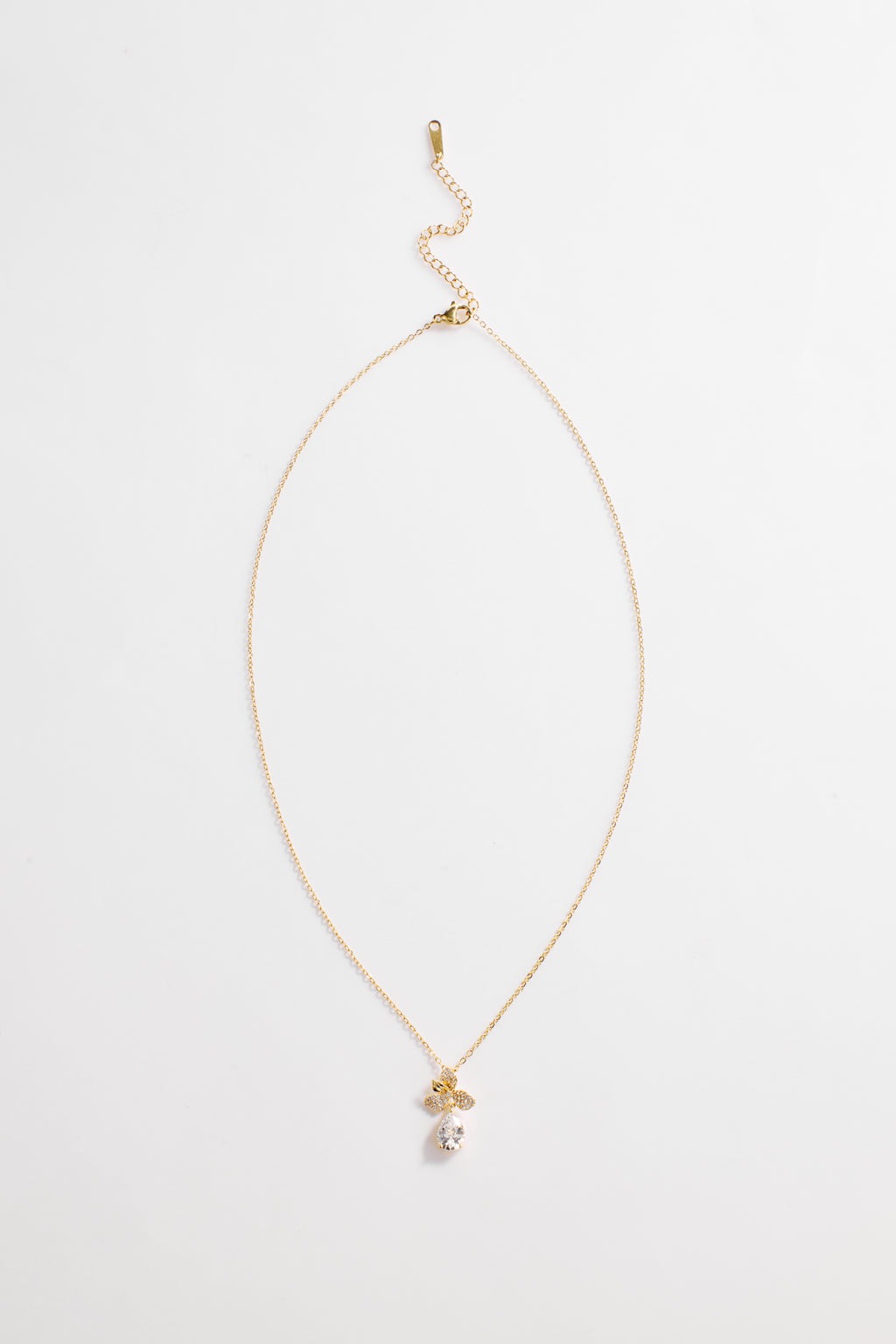 Gold-Plated CZ Necklace & Earrings Set for Women