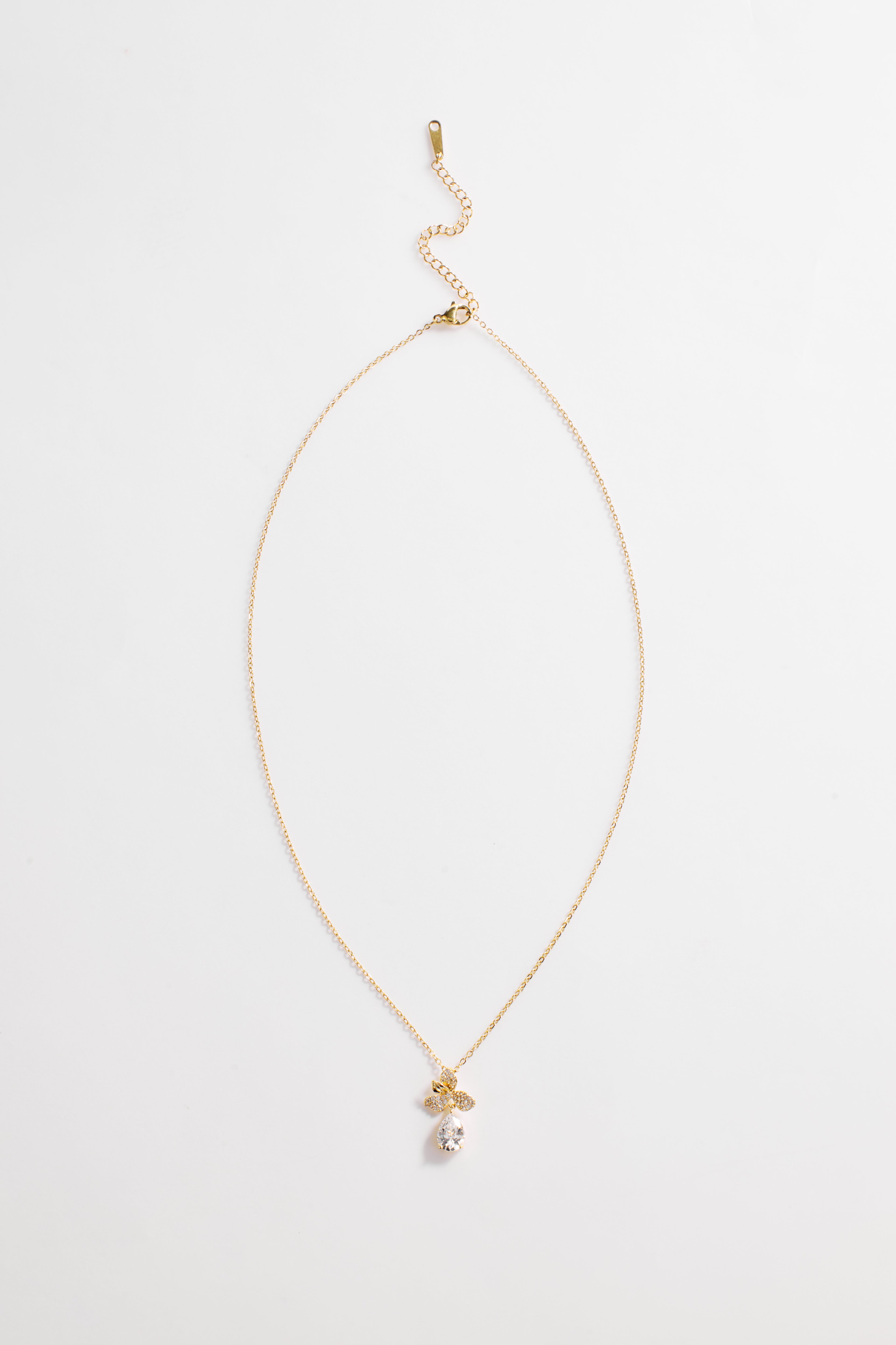 Gold-Plated CZ Necklace & Earrings Set for Women