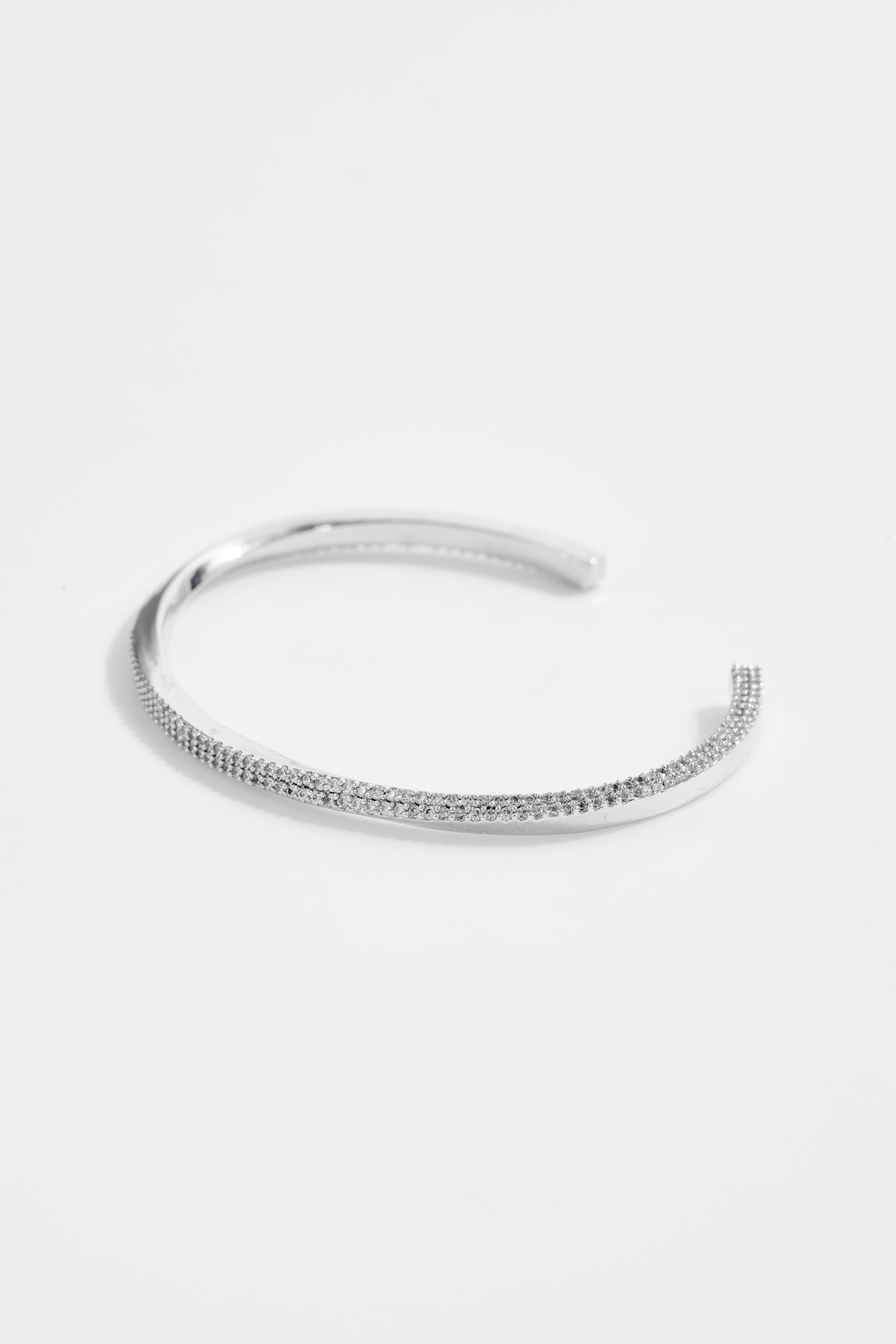 Silver-Plated Simple Bangle Bracelet for Women