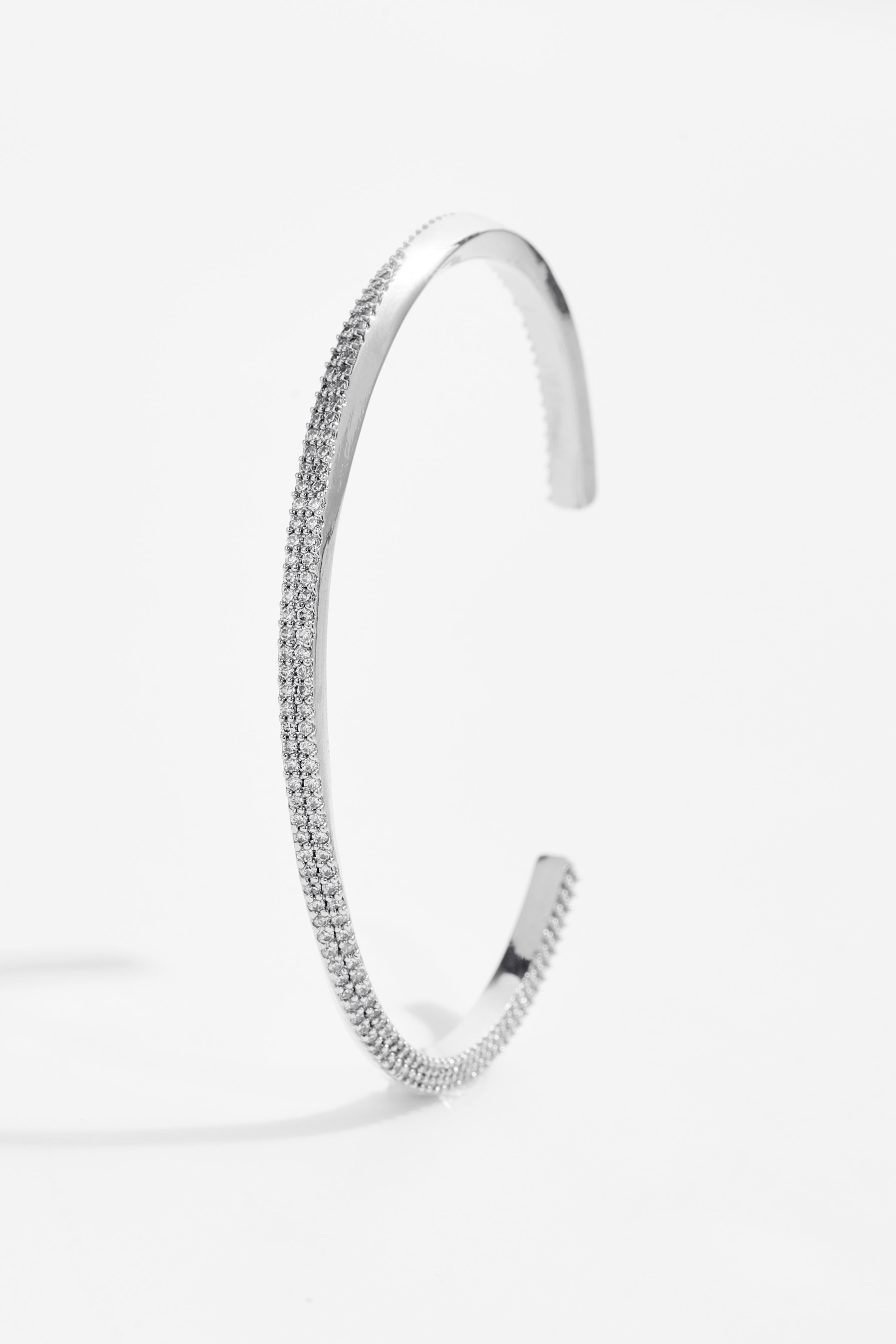 Silver-Plated Simple Bangle Bracelet for Women