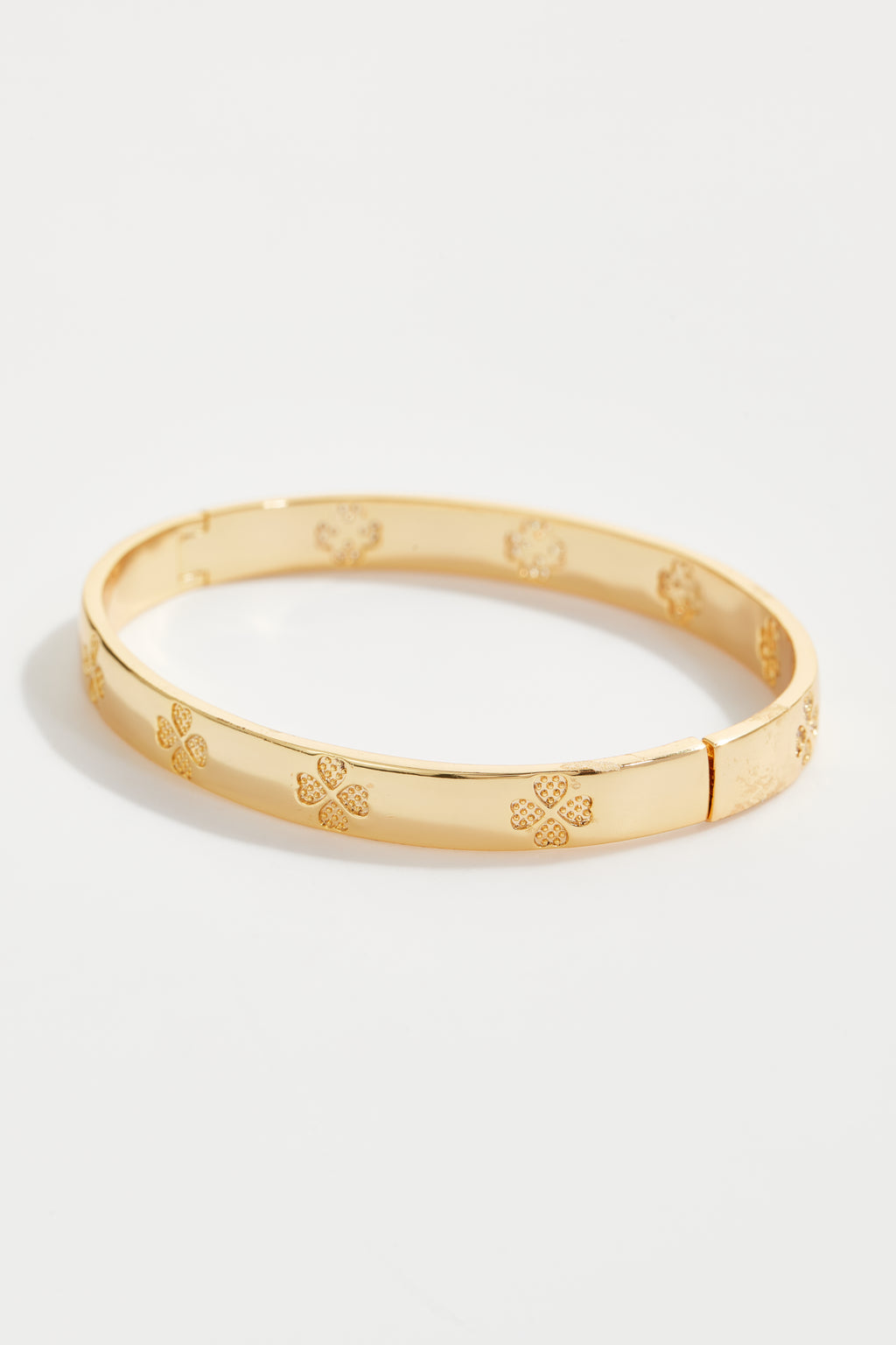 Gold-Plated Clover Bangle Bracelet for Women