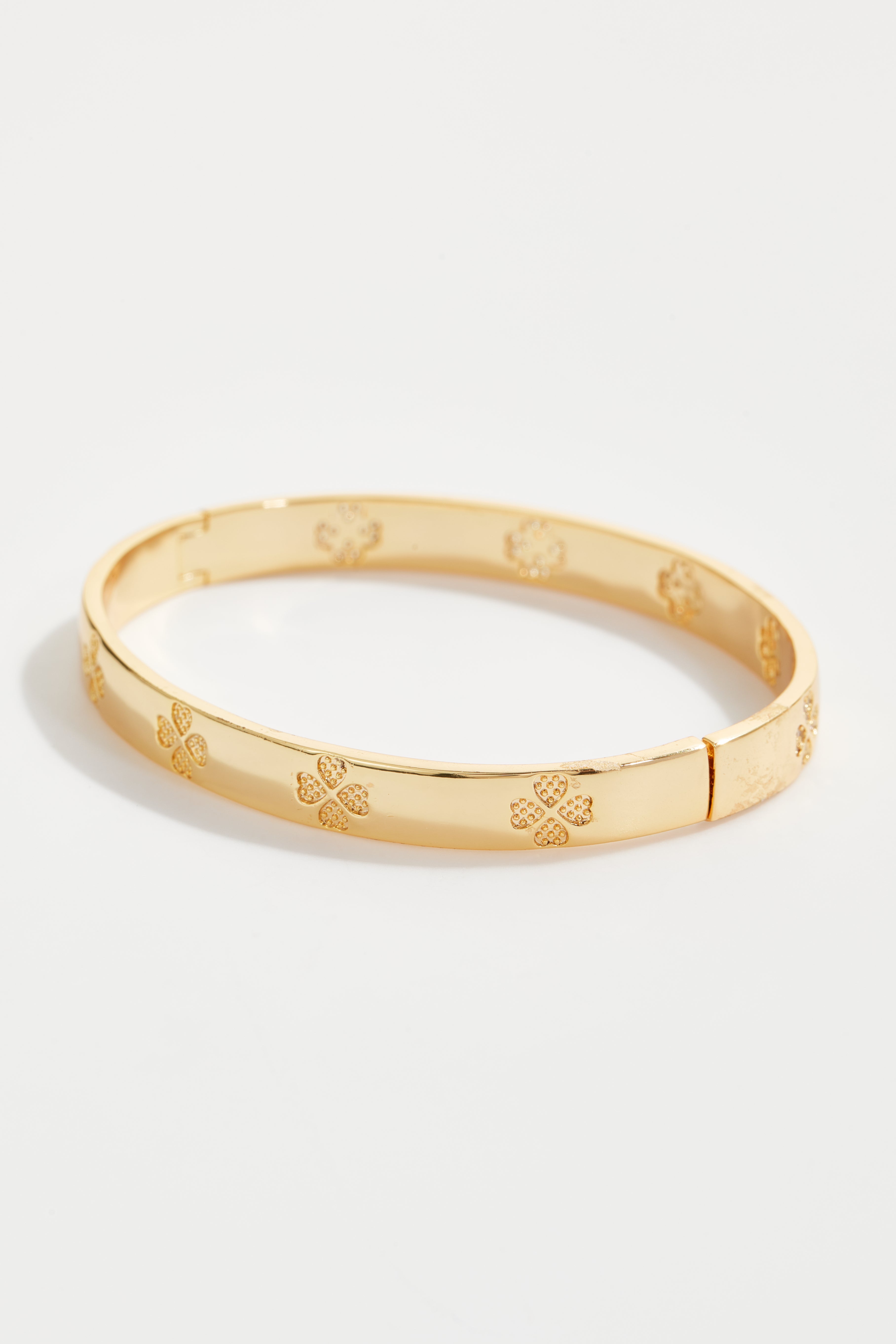 Gold-Plated Clover Bangle Bracelet for Women
