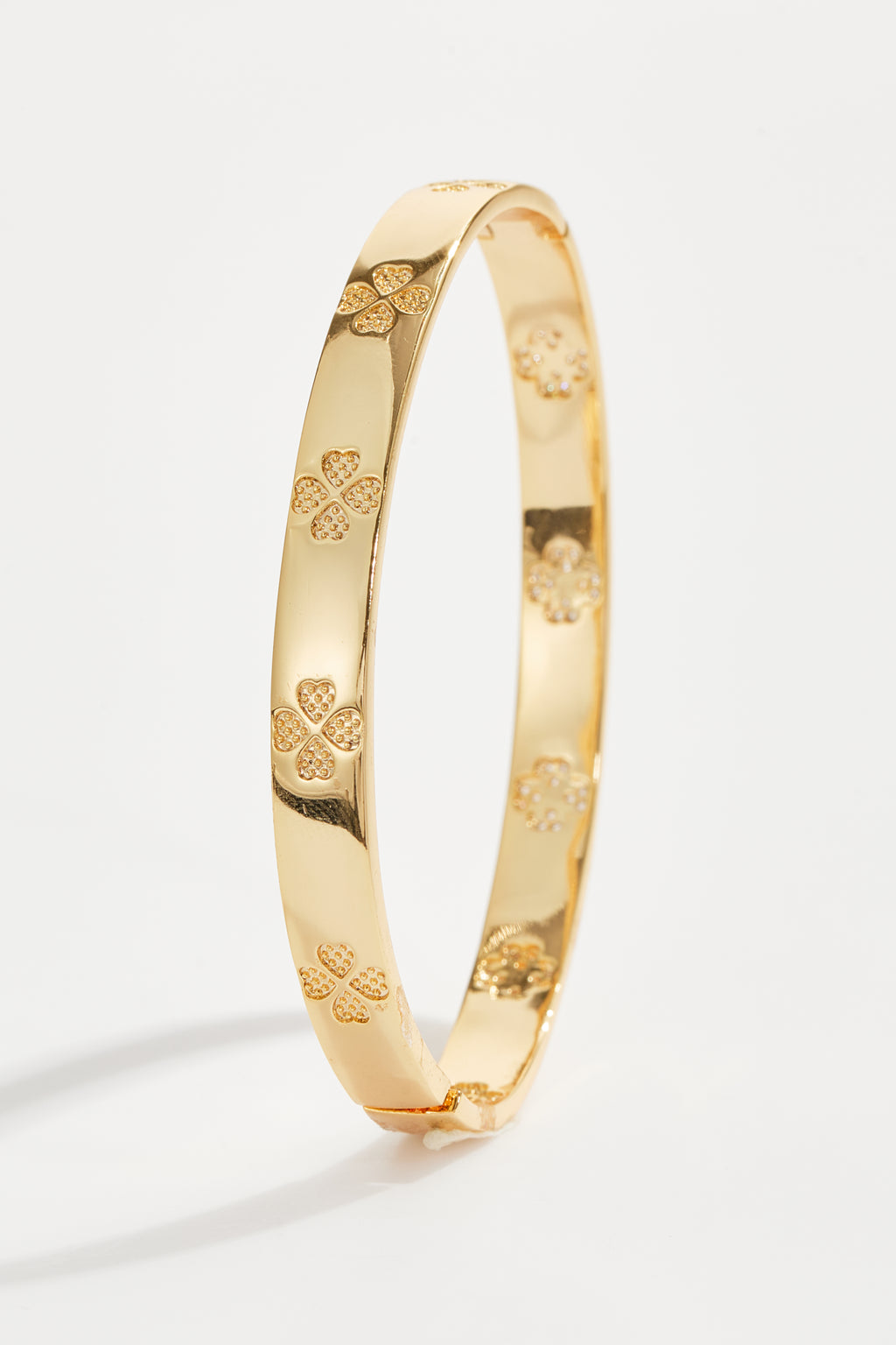 Gold-Plated Clover Bangle Bracelet for Women