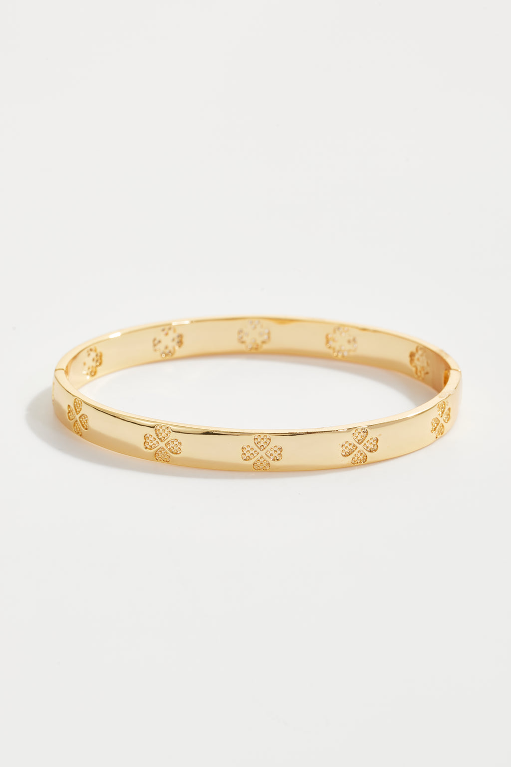 Gold-Plated Clover Bangle Bracelet for Women