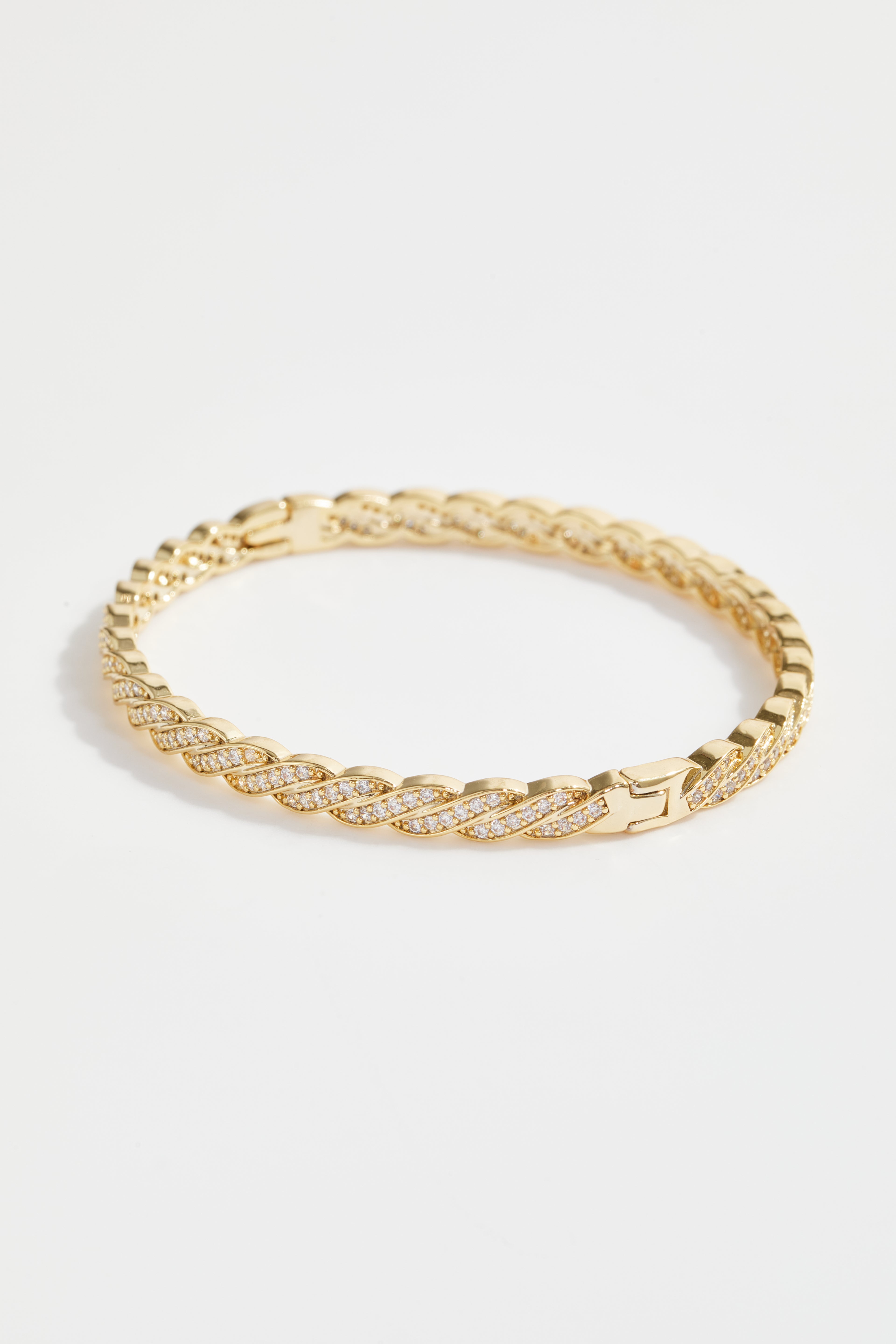 Golden-Plated Twist Hinge Bracelet for Women