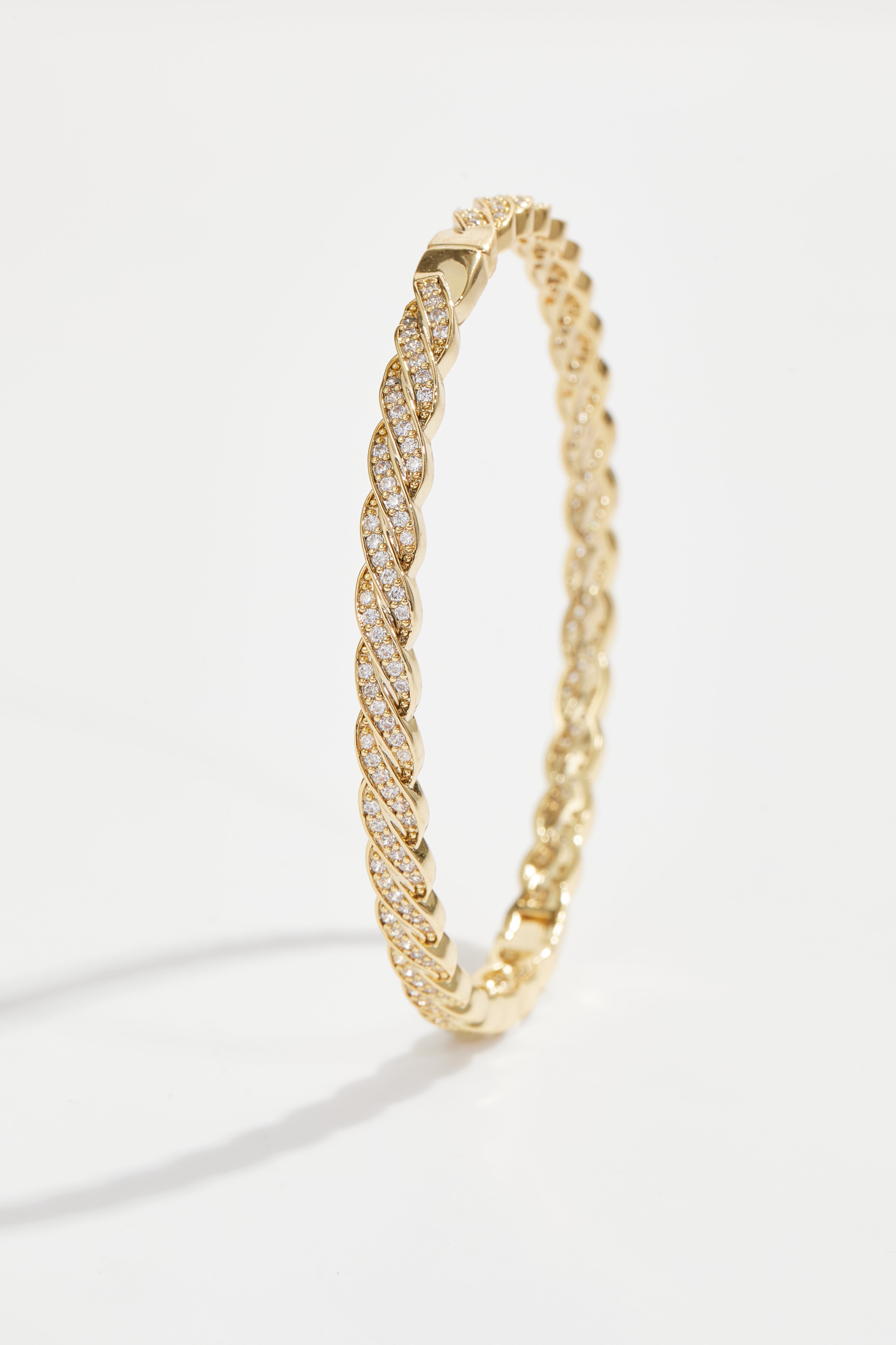 Golden-Plated Twist Hinge Bracelet for Women