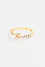 Gold-Plated Butterfly Stone Ring for Women
