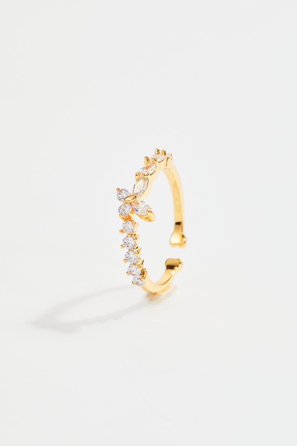 Gold-Plated Butterfly Stone Ring for Women