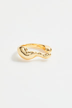 Gold-Plated Melted Design Ring for Women