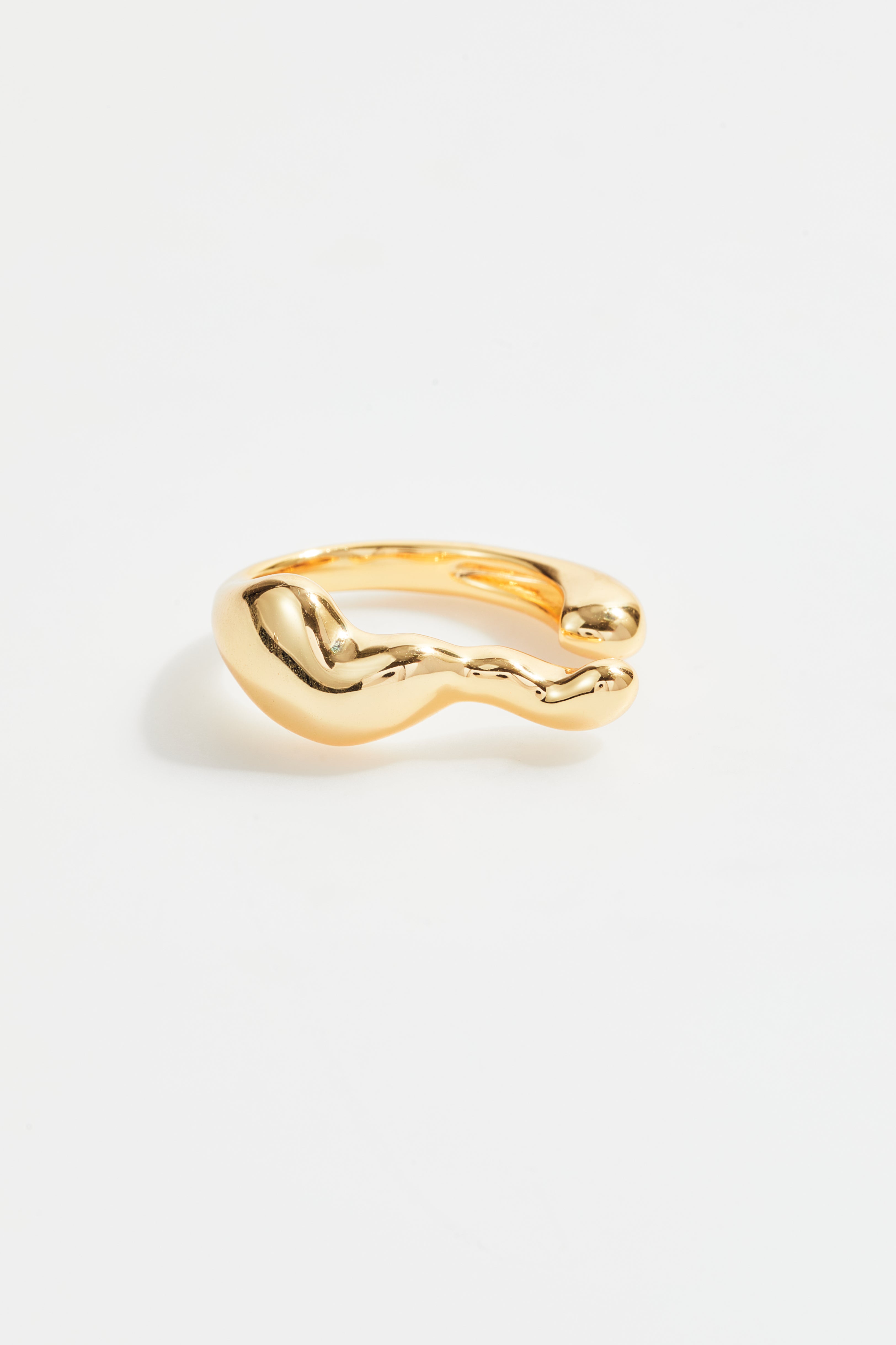 Gold-Plated Melted Design Ring for Women