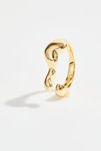 Gold-Plated Melted Design Ring for Women