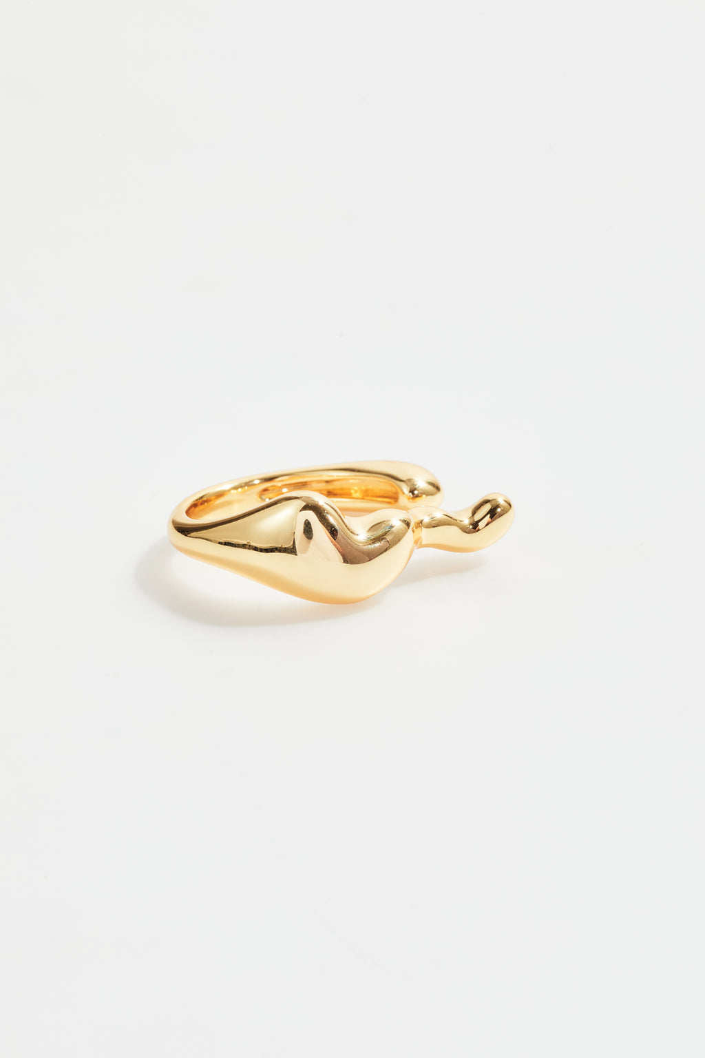 Gold-Plated Melted Design Ring for Women
