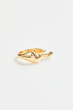 Gold-Plated Melted Design Ring for Women