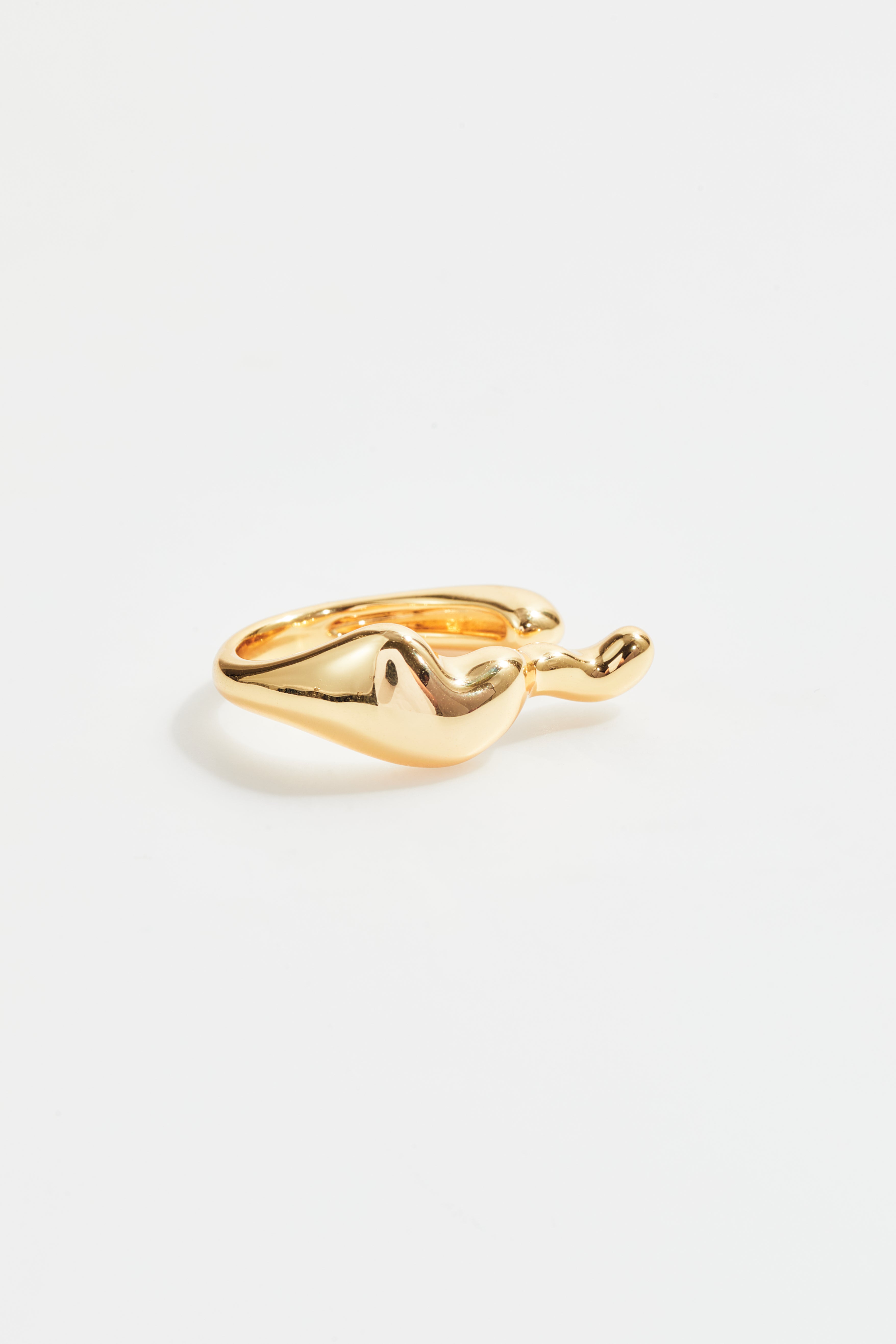 Gold-Plated Melted Design Ring for Women