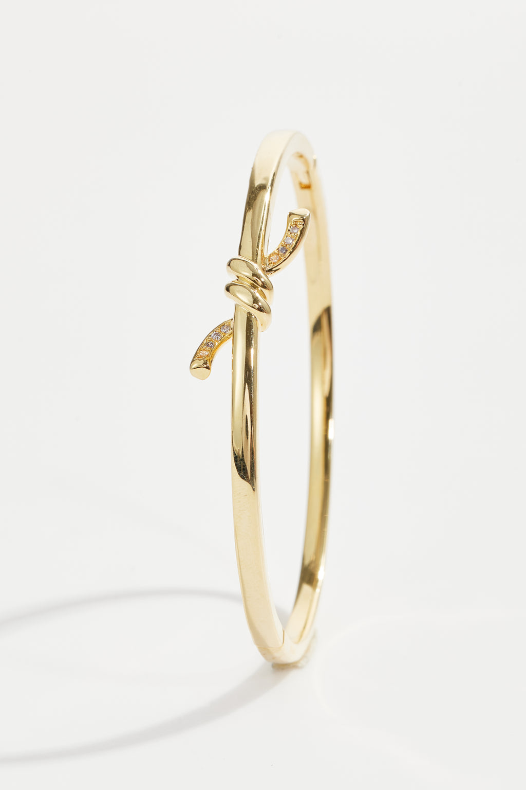 Gold-Plated Knot Wire Bangle Bracelet for Women