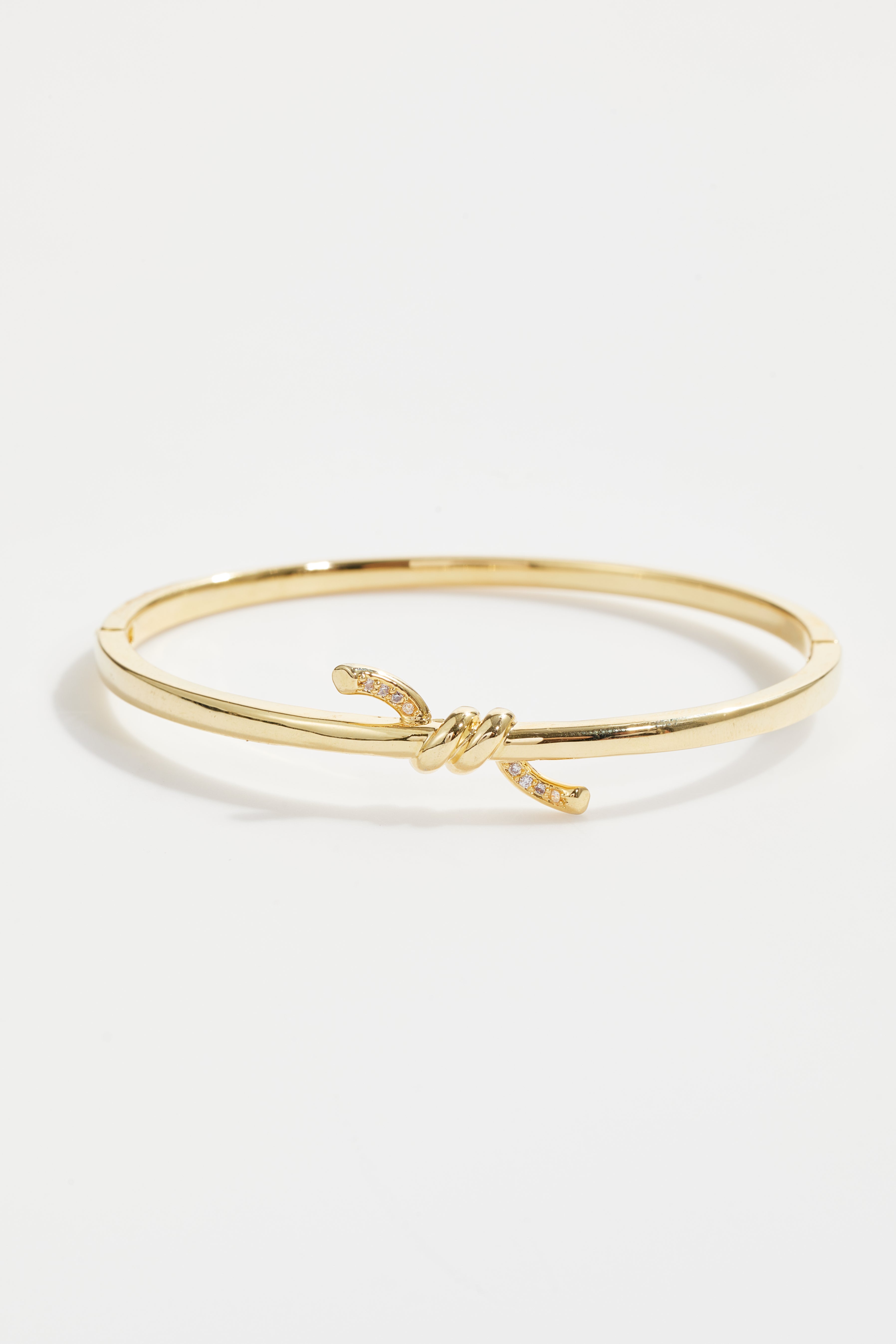 Gold-Plated Knot Wire Bangle Bracelet for Women
