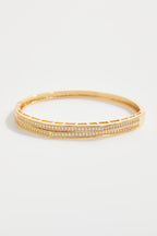Gold-Plated Half Hexagon Bangle Bracelet for Women