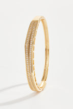 Gold-Plated Half Hexagon Bangle Bracelet for Women