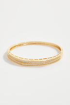 Gold-Plated Half Hexagon Bangle Bracelet for Women