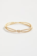 Gold-Plated Knotted Bangle Bracelet for Women