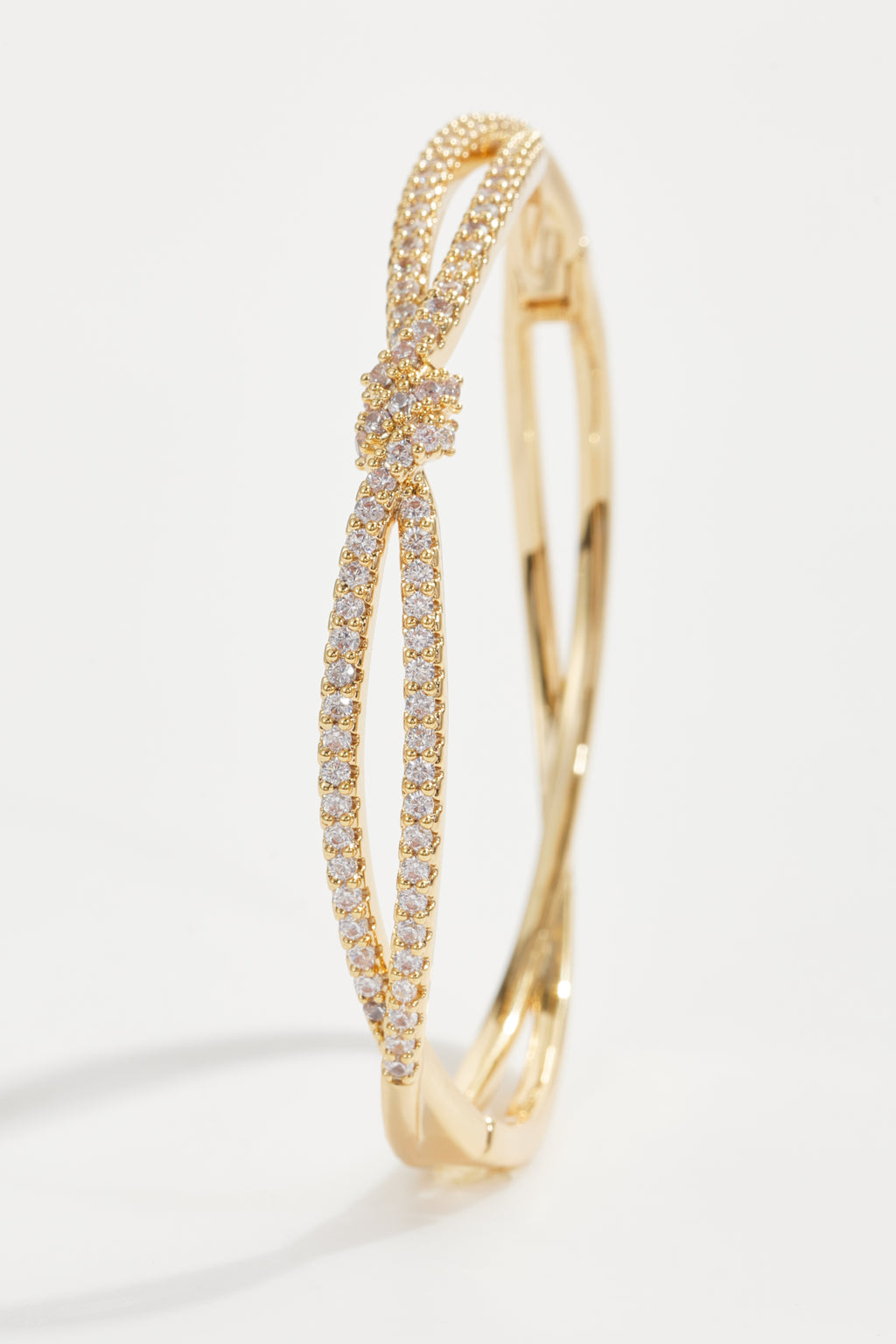 Gold-Plated Knotted Bangle Bracelet for Women