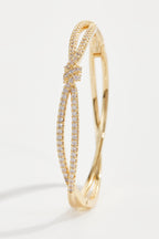 Gold-Plated Knotted Bangle Bracelet for Women