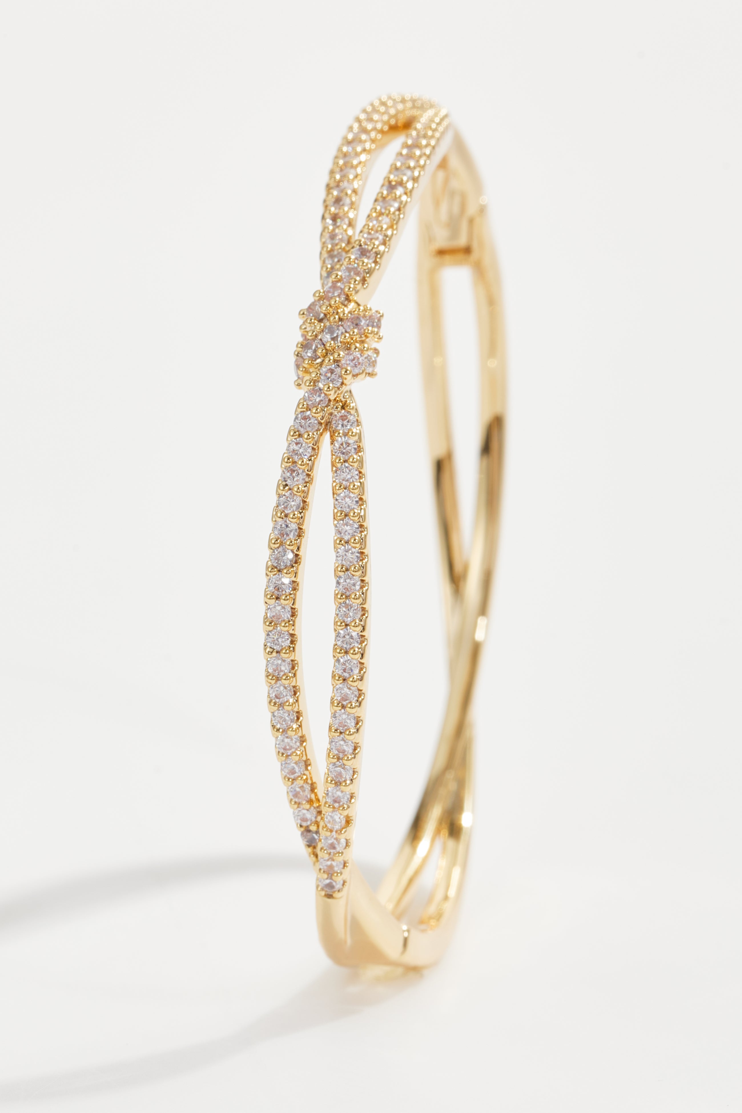 Gold-Plated Knotted Bangle Bracelet for Women