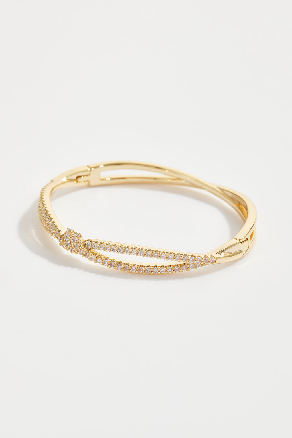 Gold-Plated Knotted Bangle Bracelet for Women