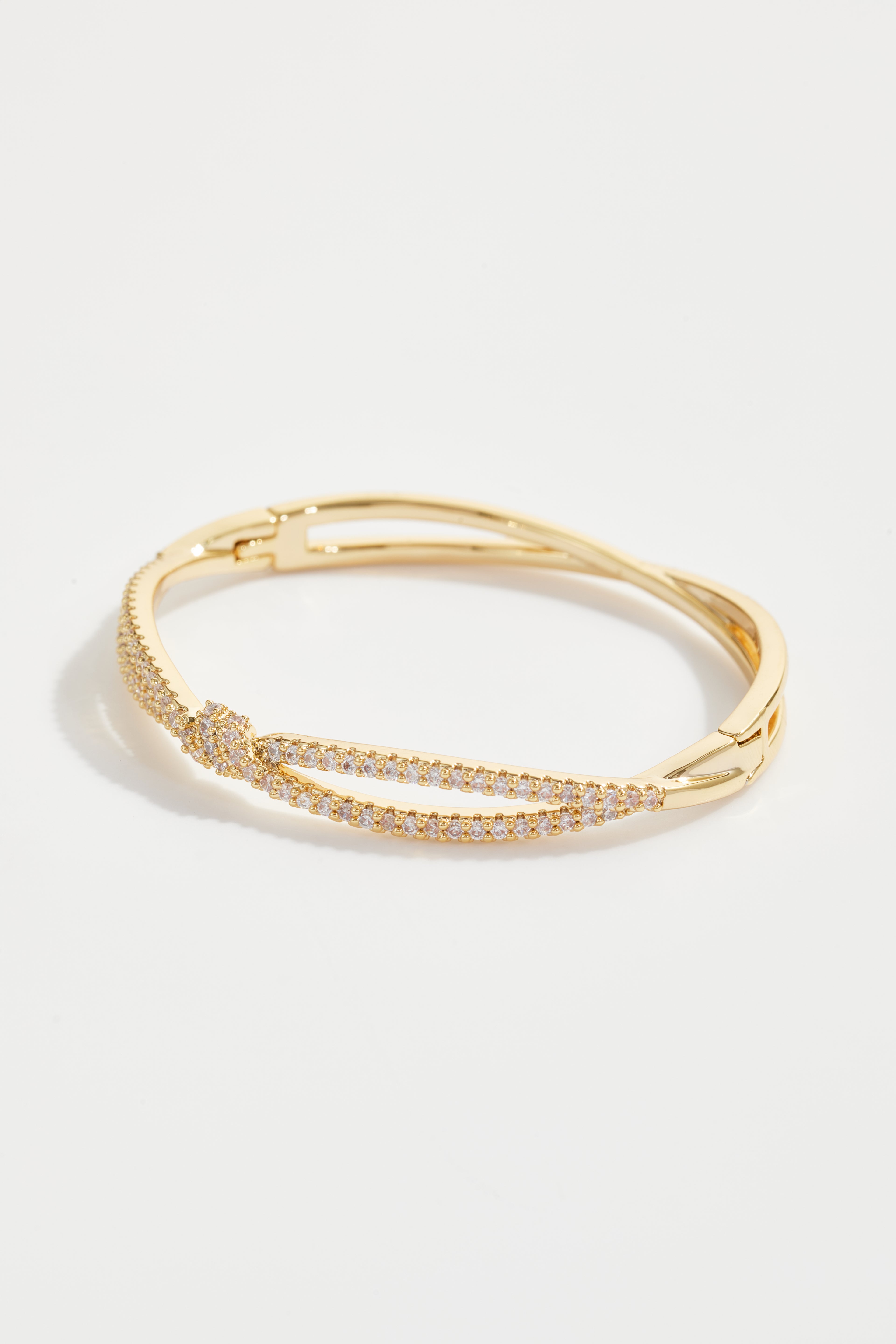 Gold-Plated Knotted Bangle Bracelet for Women