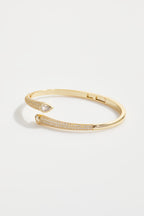 Gold-Plated Double Drop Bangle Bracelet for Women