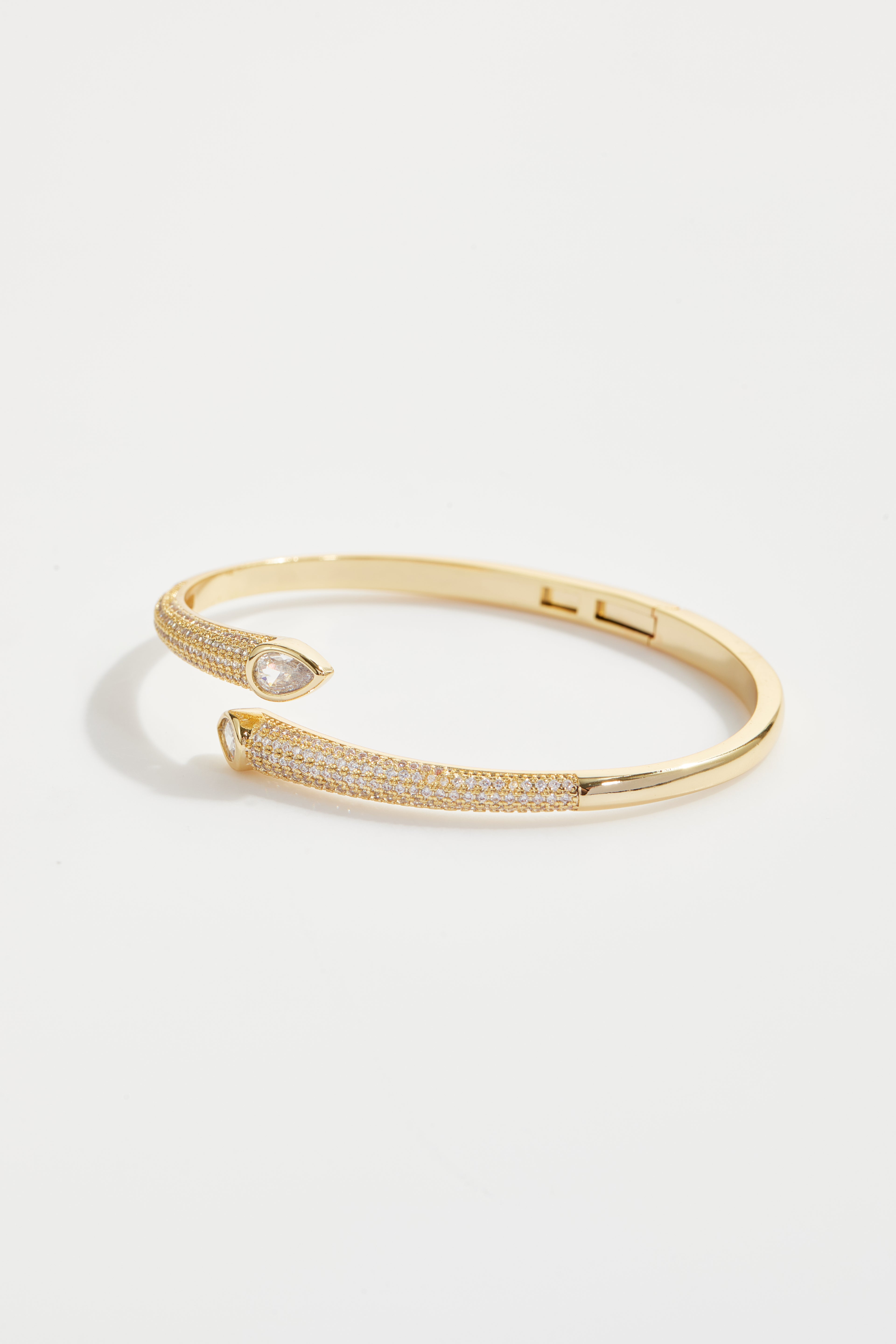 Gold-Plated Double Drop Bangle Bracelet for Women