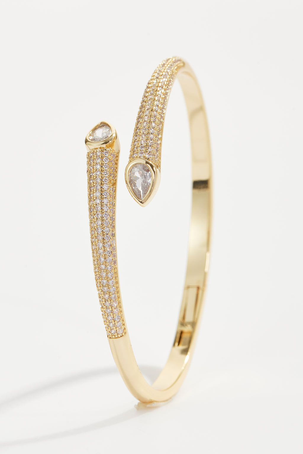 Gold-Plated Double Drop Bangle Bracelet for Women