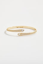 Gold-Plated Double Drop Bangle Bracelet for Women