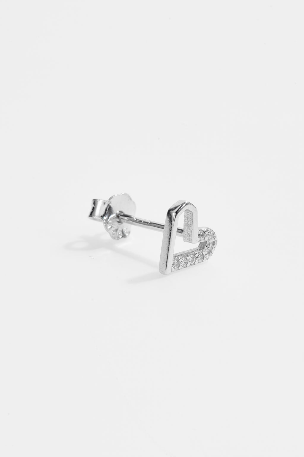 Heart Shaped CZ Stud Earrings for Women