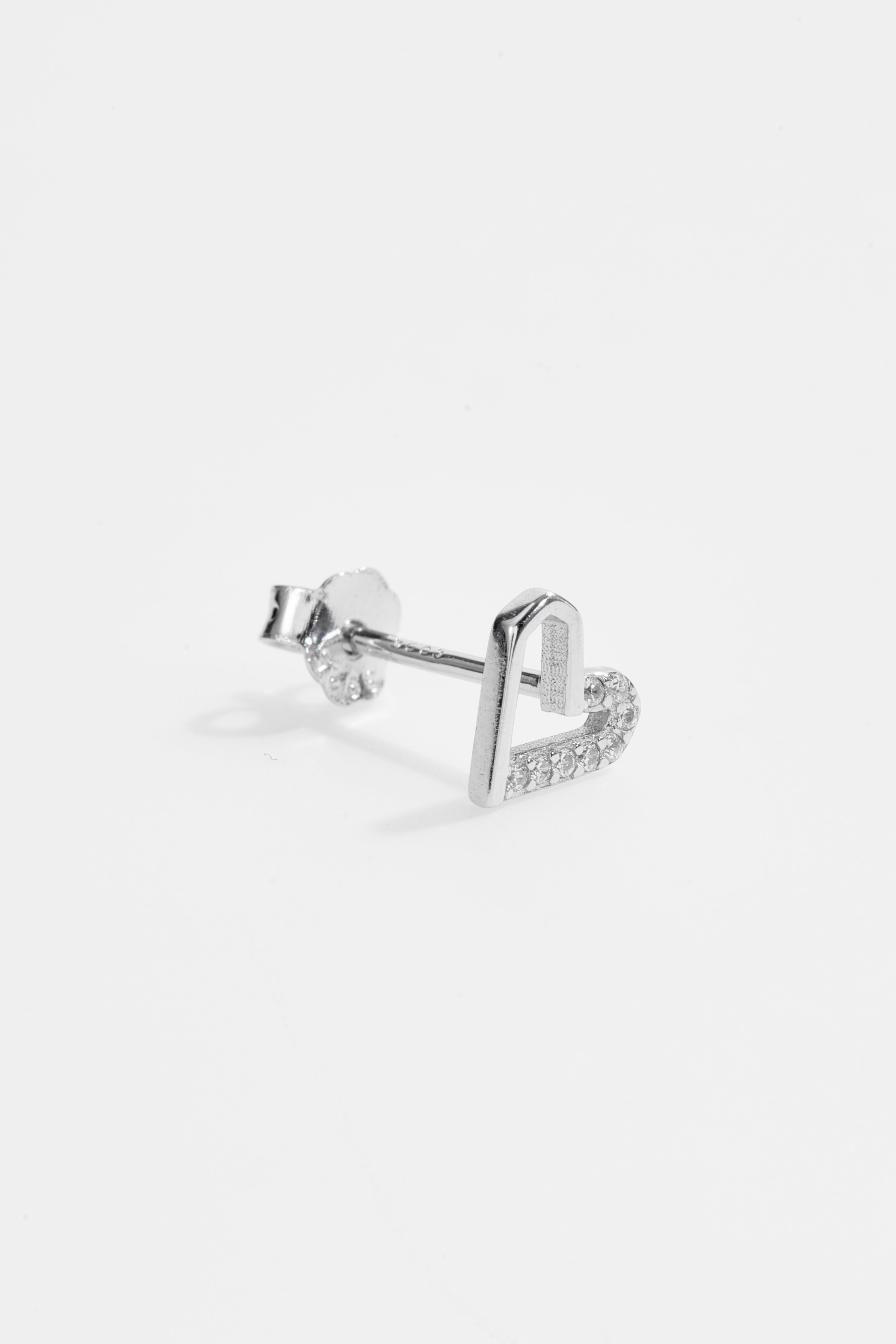 Heart Shaped CZ Stud Earrings for Women