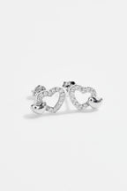 Heart Shaped CZ Stud Earrings for Women
