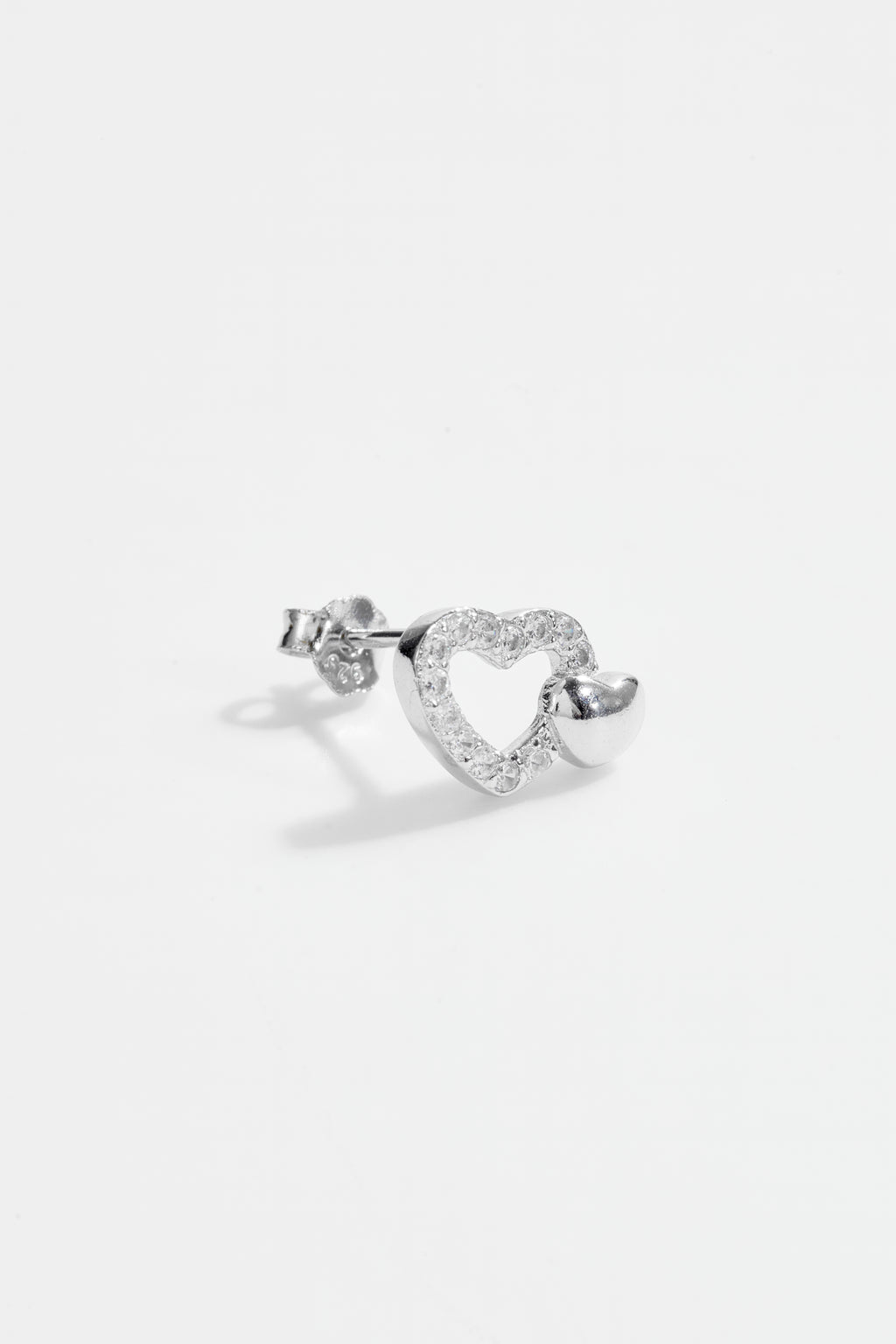 Heart Shaped CZ Stud Earrings for Women